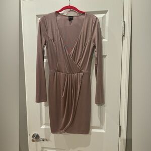 Great party dress. Color is a shimmery copper/gold.